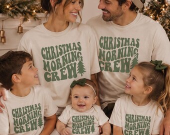 Matching Christmas Morning Crew Family Shirts – Holiday T-Shirts for Families