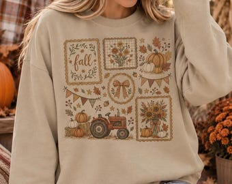 Fall Vintage Collage Sweatshirt | Vintage Fall Crewneck | Pumpkin Sweatshirt | Autumn Graphic Sweatshirt | Cute Fall Outfit