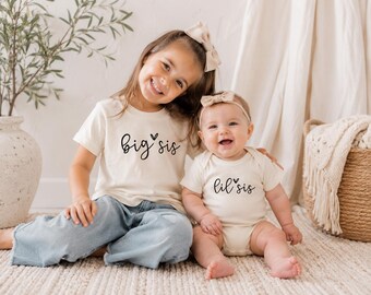 Big Sister Little Sister Matching Natural Shirts for Sister