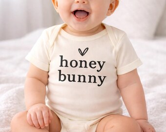 Honey Bunny Baby Bodysuit | Cute Bunny Baby Outfit | Easter Baby Clothes | Neutral Baby Onesie | Gender Neutral Baby Gift