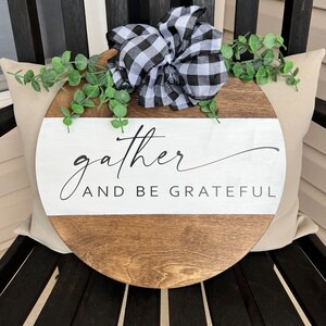 Gather and Be Grateful Fall Sign / Farm Fresh Pumpkins Sign / Round Door Sign / Fall Decorations / Fall Decor / Pumpkin Decor