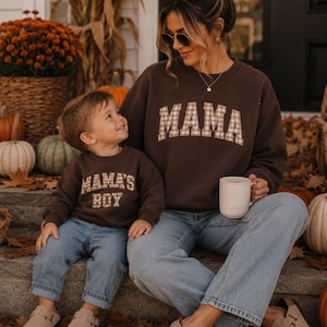 Matchande tröjor för mamma och mammas pojke | Matchande tröjor för mamma och son | Höstfamiljströjor | Matchande mamma och son