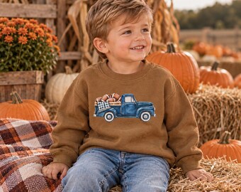 Football Truck Shirt for Boys | Vintage Football Shirt | Fall Football Outfit | Toddler Boy Football Shirt | Game Day Kids Shirt | Brown Tee