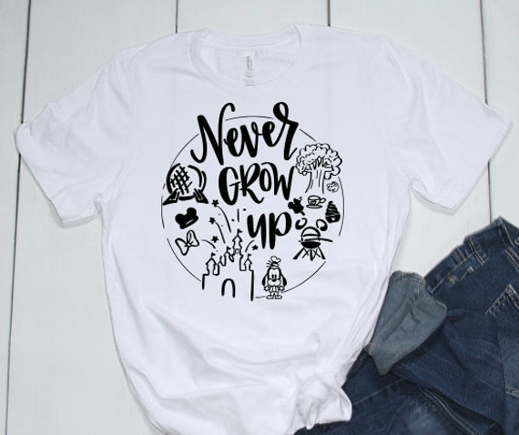 never grow up disney shirt