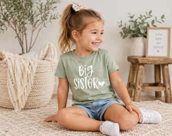 Big Sister Shirt, New Big Sister Gift, Becoming a Big Sister Tee, Girls Sibling Announcement Shirt, Toddler Big Sister Outfit, Sister Gift