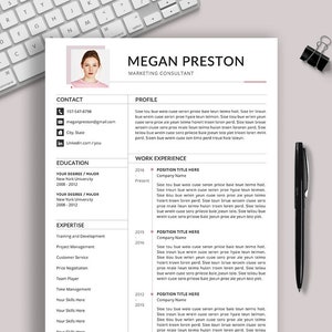 CV Template / Resume Template for MS Word Cover Letter - Etsy