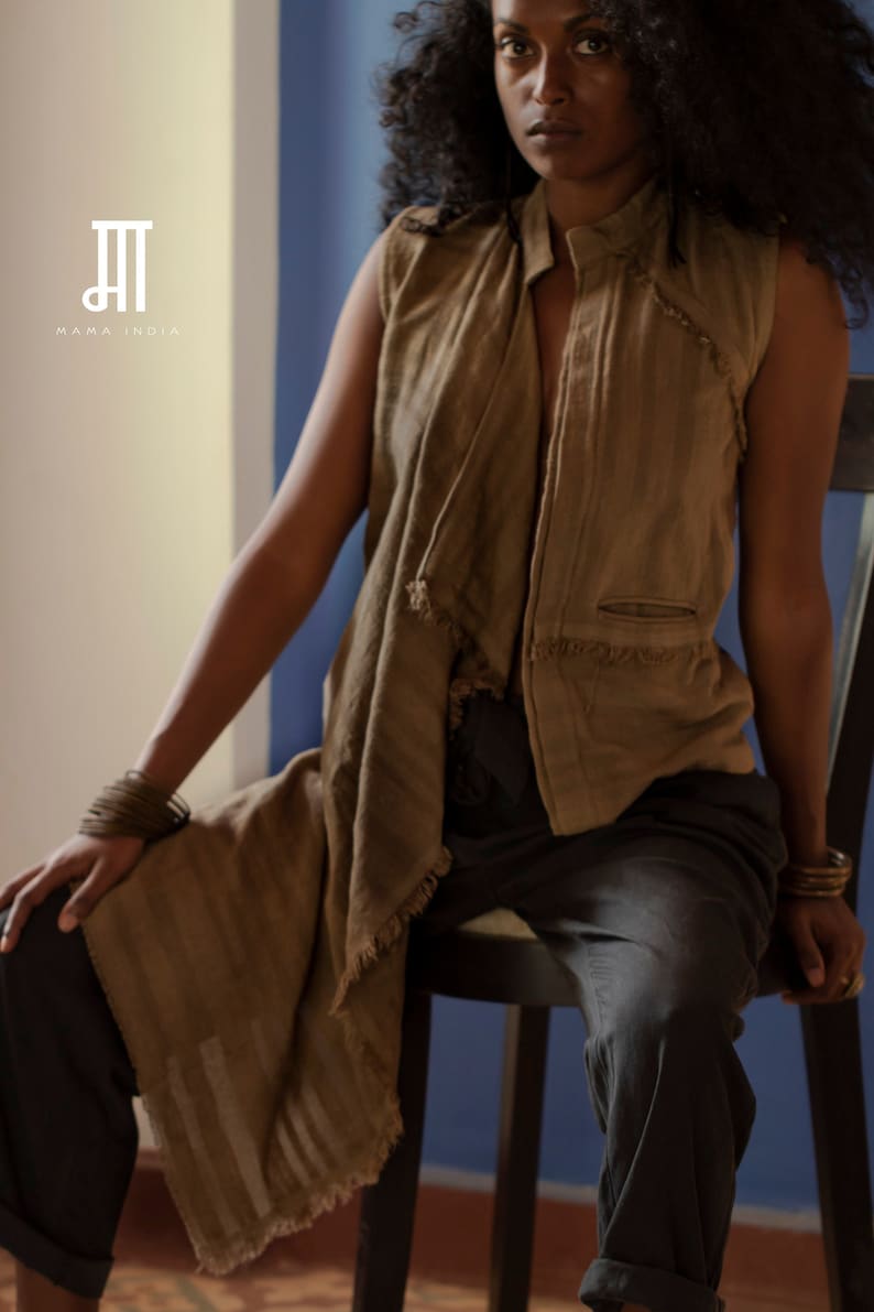 Assymetrical Vest Raw Cotton Vest Sustainable Fashion Organic