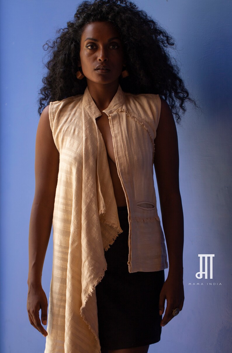 Assymetrical Vest Raw Cotton Vest Sustainable Fashion Organic