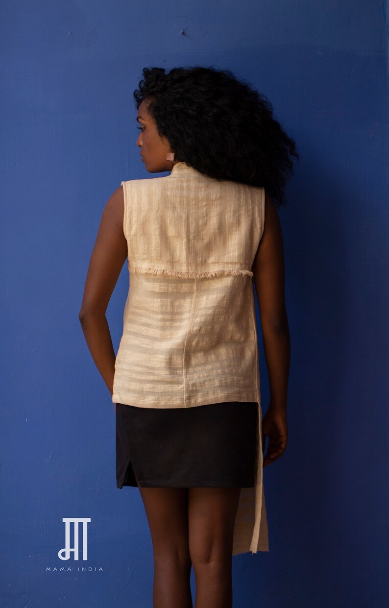 Assymetrical Vest Raw Cotton Vest Sustainable Fashion Organic