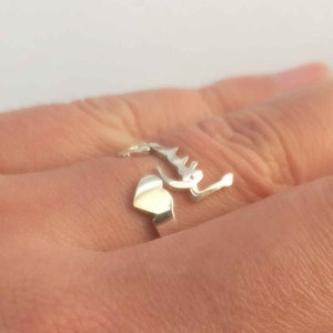 Sterling Silver Arabic Ring,Personalized Dainty Farsi Name Ring,Custom Persian Ring,Arabic Name Ring,Persian Name Ring,Silver Heart Ring
