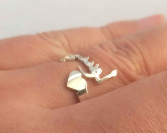 Sterling Silver Arabic Ring,Personalized Dainty Farsi Name Ring,Custom Persian Ring,Arabic Name Ring,Persian Name Ring,Silver Heart Ring