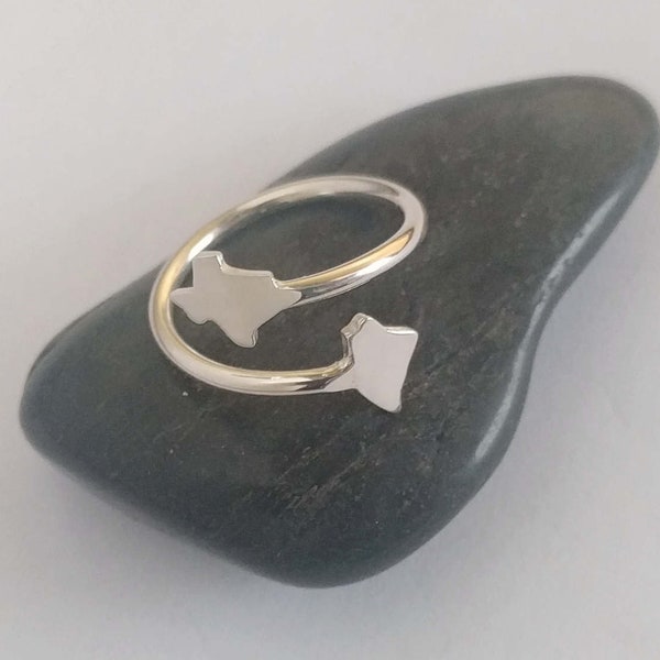 Texas to Maine State Ring, Any State Ring,Custom States Ring,Long Distance Relationship Ring,State to State Friendship Ring,Best friend Ring