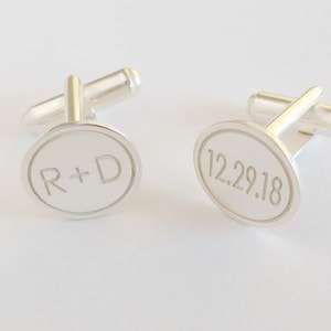 Wedding Day Cufflinks for Groom with Initials and Date,Custom Cufflinks for Groom, Personalized Cufflinks for Groom From Bride, Gift for Man