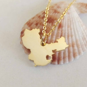 China Necklace, Personalized China Jewelry, Any Country Necklace, China Shaped Necklace, China Pendant Necklace With A Heart
