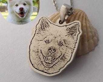 Any Pet Portrait Necklace, Your Dog Photo Necklace, Personalized Pet Necklace from Photo, Custom Cat Necklace, Pet Memorial Gift