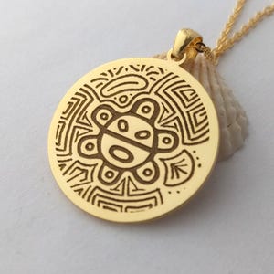Taino Sun en Coqui-ketting, ketting Coqui Sol Taino-symbool, Puerto Ricaanse Taino-sieraden, gepersonaliseerde ketting Taino-logo
