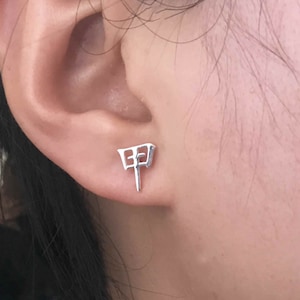 Tiny Heavenly Stems Earthly Branches Earrings, Personalized Chinese Ba Zi Earrings, Silver Fengshui Earrings, Chinese Name Symbol Earrings