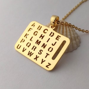 Collar con plantilla de letras, collar con letras Spellers, potencia la comunicación, regalo para profesionales, regalo para profesores, collar con cualquier logotipo