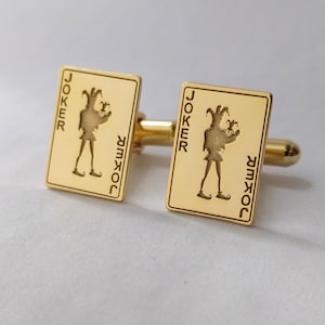 Joker Playing Card Cufflinks, Personalized Any Playing Cards Cufflinks, Poker Cards Cufflinks, Decks of Cards Cufflinks, Gift for him