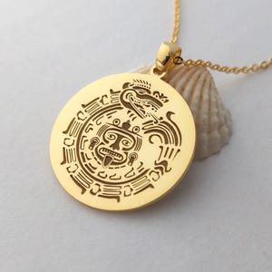 Aztec Quetzalcoatl Necklace, Quetzalcoatl Maya Aztec Ancient Symbol Necklace, Aztec Quetzalcoatl Jewelry, Personalized Aztec Logo Necklace