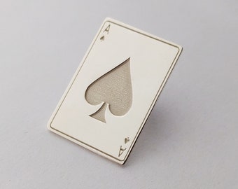 Custom Any Poker Lapel Pin, Playing Card Suit Brooch Pin, Deck of Cards Lapel Pin, Personalized Poker Lapel Pin, Poker-inspired Jewelry