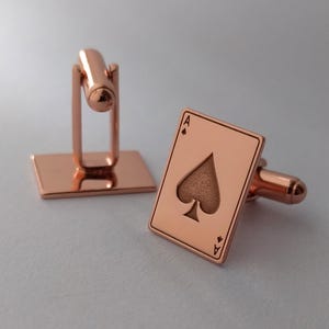 Ace of Spades Cufflinks, Personalized Any Playing Cards Cufflinks, Poker Cards Cufflinks, Decks of Cards Cufflinks, Gift for him
