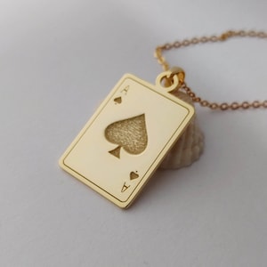 Cualquier collar de naipes, collar de póquer personalizado, collar de baraja de cartas, collar de encanto de póquer personalizado, joyería inspirada en el póquer