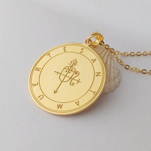 Santa Muerte Sigil Necklace, Santa Muerte Symbol Necklace, Santa Muerte Pendant Necklace, Santa Muerte Jewelry, Santa Muerte Necklace