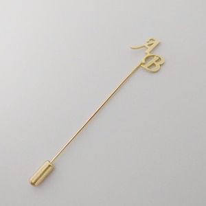 Iniciales Pin de solapa, Pin de solapa monograma de plata personalizado, Pin de solapa de nombre para el novio, Pin de solapa de boda, Pin de solapa de carta, Regalo para él