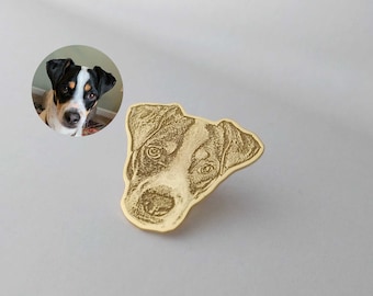 Personalized Dog Lapel Pin, Custom Pet Portrait Lapel Pin, Personalized Pet Brooch from Photo, Personalized Cat Lapel Pin, Pet memorial Gift