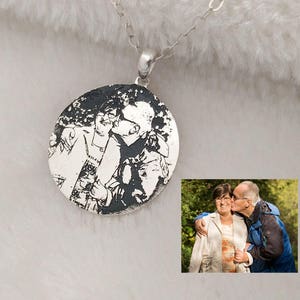 Personalized Photo Necklace,Memory Photo Necklace,Custom Picture Necklace,Circle Photo Necklace,Portrait Necklace,Engraved Photo Jewelry