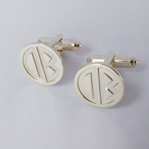 Personalized Wedding Initials Cufflinks,Silver Initials Cufflinks for Groom,Engraved Cufflinks,Monogram Cuff Links