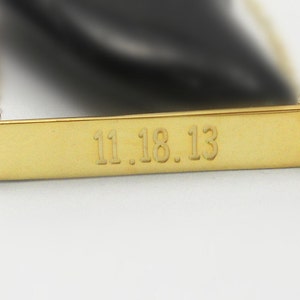 Wedding Date Bar Necklace Gold,Engraved Birthday Bar Necklace,Date Bar Necklace,Horizontal Bar Jewelry,Custom Bar Necklace