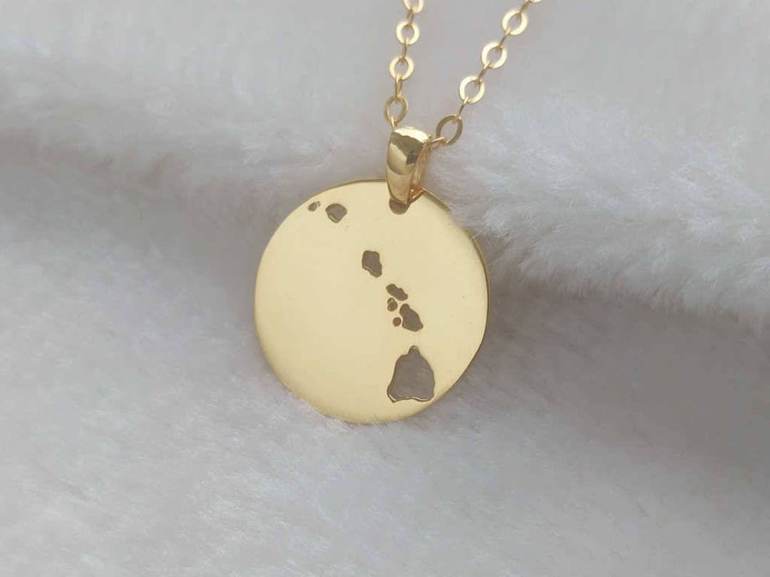Hawaii Necklace,hawaii State Necklace,gold Hawaiian Islands Necklace ...