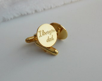 Father of the Bride Cufflinks,Wedding Cufflinks Gold , Personalized Initials and Date Cufflinks,Engraved Cufflinks