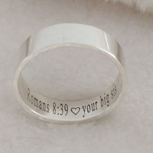Hidden Message Ring,Silver Hidden Message Band Ring,Personalized Secret Message Ring,Bilbe Verse Ring,Christian Ring,Christmas Gift
