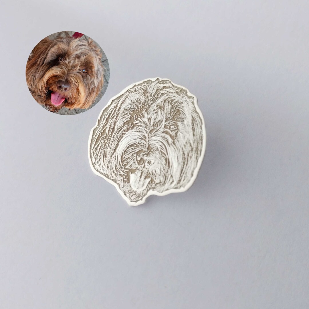 Silver Dog Portrait Lapel Pin, Any Pet Portrait Lapel Pin, Personalized ...