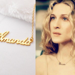 Personalized Carrie Bradshaw Necklace sex and the City Name Necklace custom Carrie Name Necklace name Jewelry tiny Name Necklace Etsy Canada