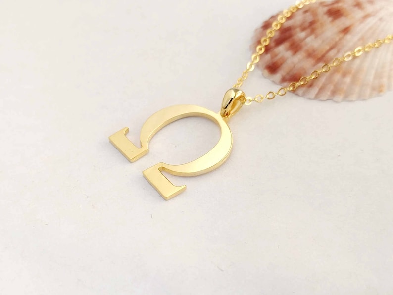 Omega Necklace Greek Letter Necklace Greek Alphabet Etsy