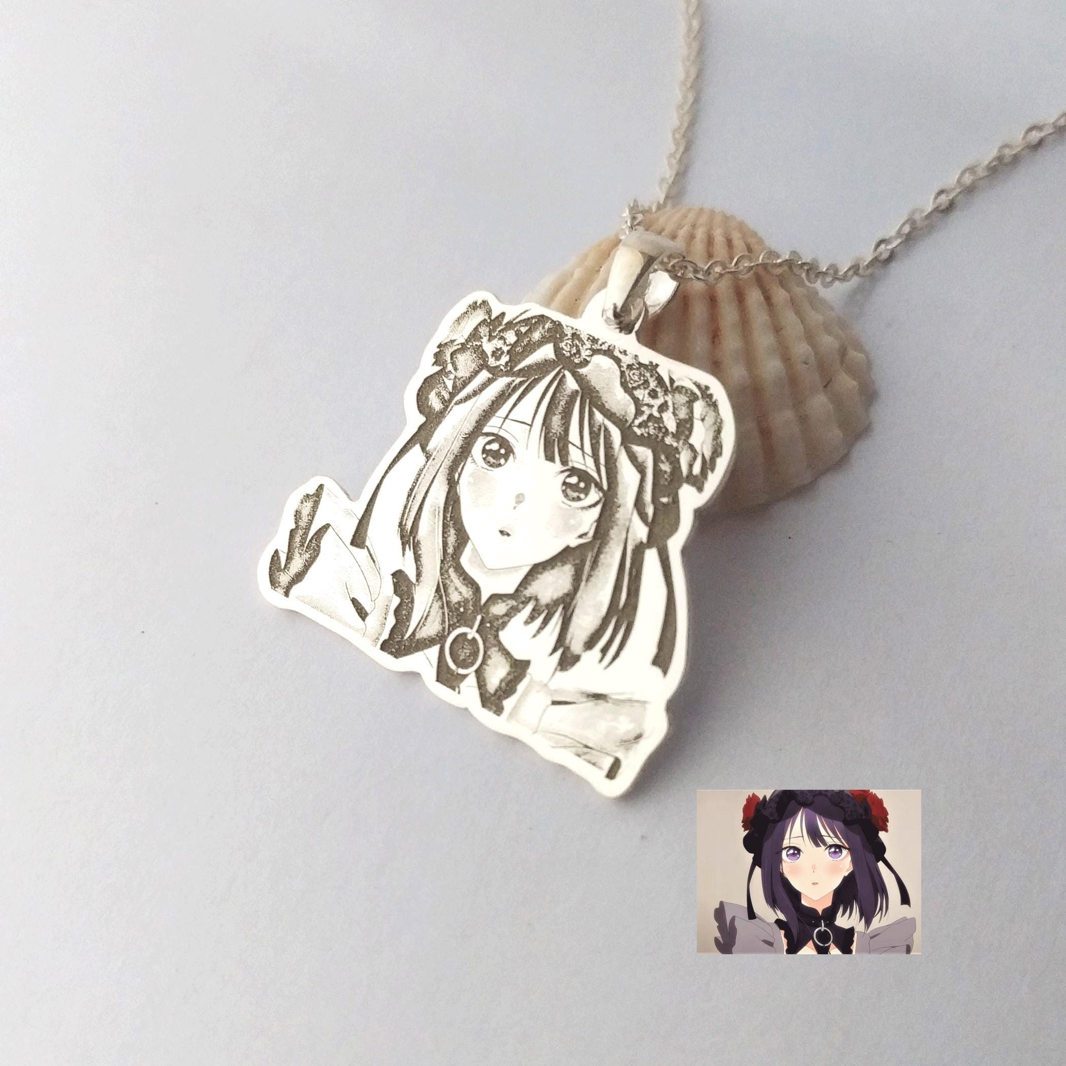 Anime Igirl Rosary Necklace Anime Girl Locket
