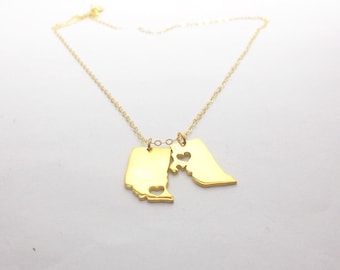 Best Friendship Necklace,Long Distance Love Necklace,Any two states or Countries Necklace,Double State Necklace,Best Friend Gift