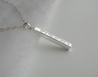 Sterling silver coordinate bar necklace clearance