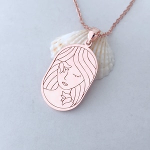 Company Logo Necklace, Cooperation Logo Necklace, Custom Special Jewelry,Personalized Logo Necklace,Portrait Necklace, Wedding Logo Necklace Rose Gold Plated