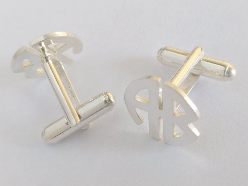 Two Letters Monogram Cufflinks Wedding Cufflinks for Groom | Etsy