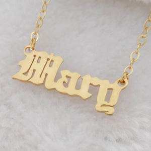 Old English Necklace,Old English Name Necklace,Old English Gothic Letters Necklace,Old English Font Necklace,Personalized Any Name Necklace