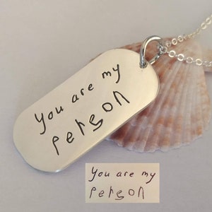 Actual Handwriting Dog Tag Necklace, Custom Dog Tag Necklace, Memorial Signature Dog Tag, Custom Handwritten Dog Tag, Father&#39;s Day Gift
