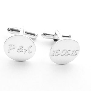 Personalized Initials and Date Cufflinks,Wedding Cufflinks,Groom cufflinks Cufflinks,Silver Wedding Cufflinks Initials, Engraved Cufflinks