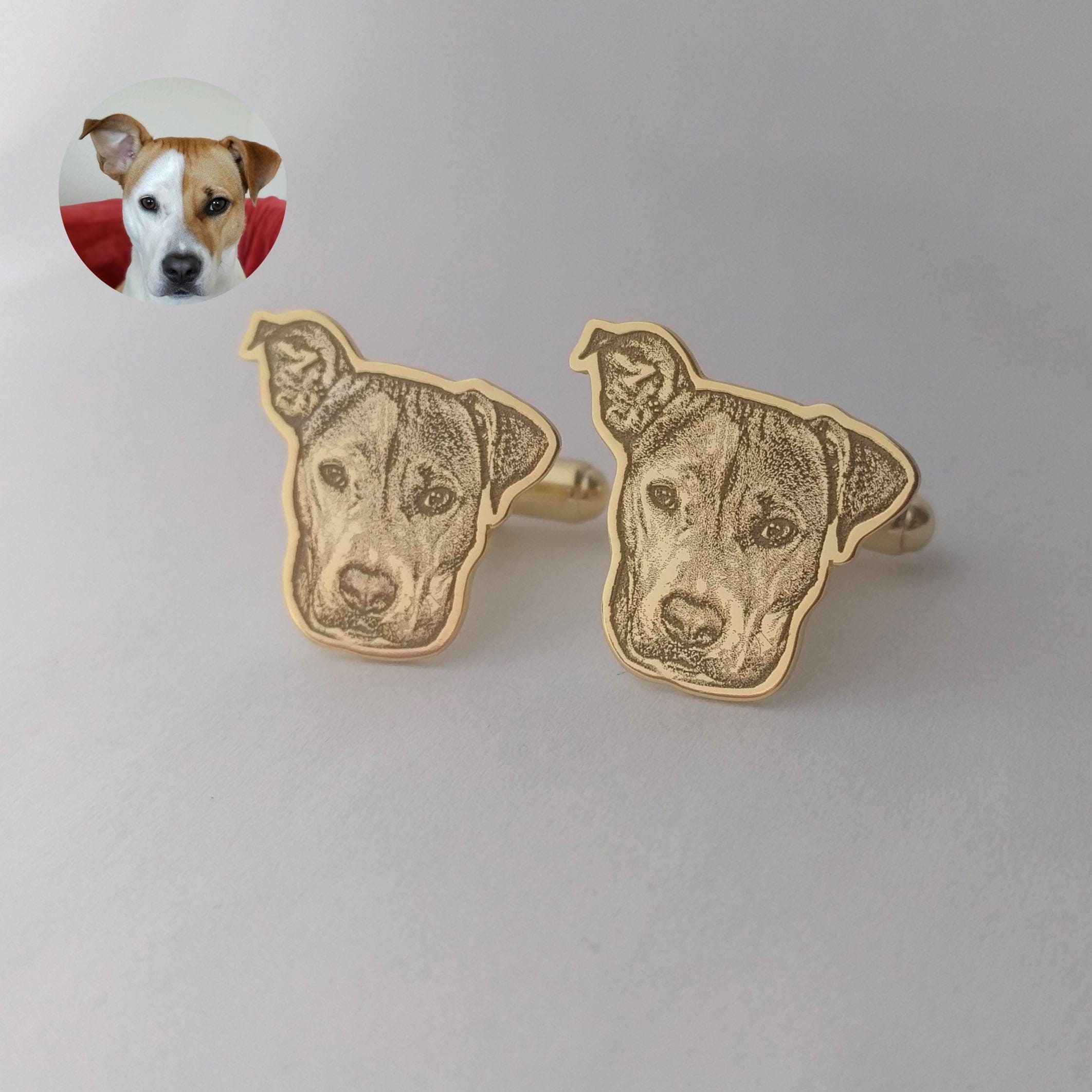 Custom Dog Portrait Cufflinks, Any Pet Portrait Cufflinks, Personalized Pet Cufflinks from Photo, Custom Cat Cufflinks, Pet Memorial Gift