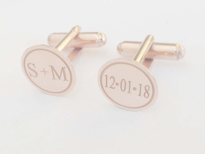 Wedding Day Cufflinks for Groom With Initials and Datecustom Etsy