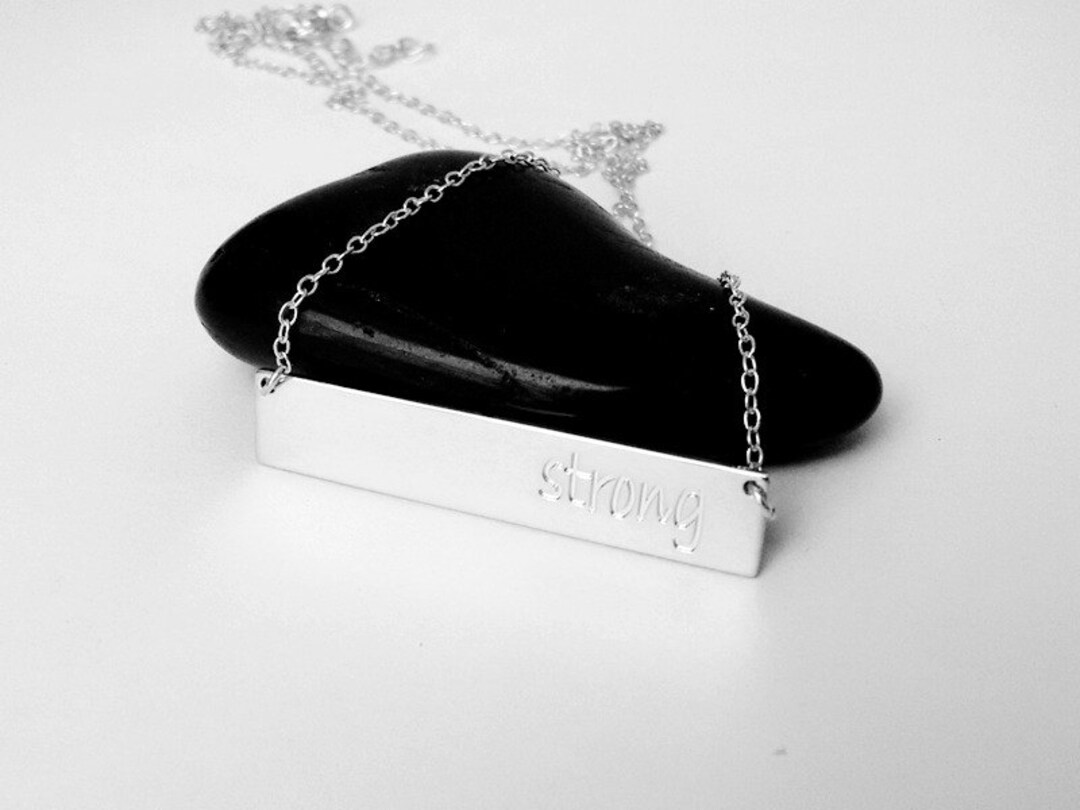 Name Necklace Silver,custom Name Bar Necklace, Nameplate Bar Necklace
